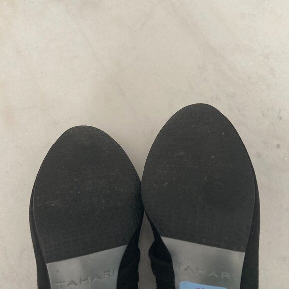 Tahari Greyson bow ankle boot / boots / booties / pumps (black) suede leather - Picture 8 of 8